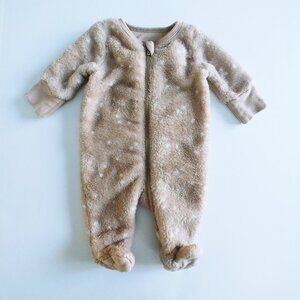 Trois Moutons Newborn Soft Plush 2-way zip Footie